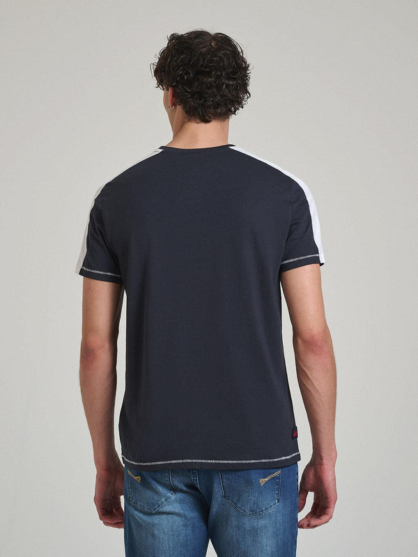 Beverly Hills Polo Club CONTRAST DETAIL BLOCK PRINT T-SHIRT NAVY