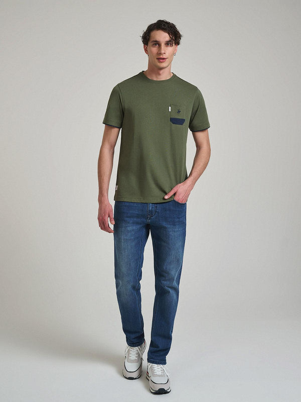 Beverly Hills Polo Club CONTRAST POCKET PATCH T-SHIRT ARMY GREEN