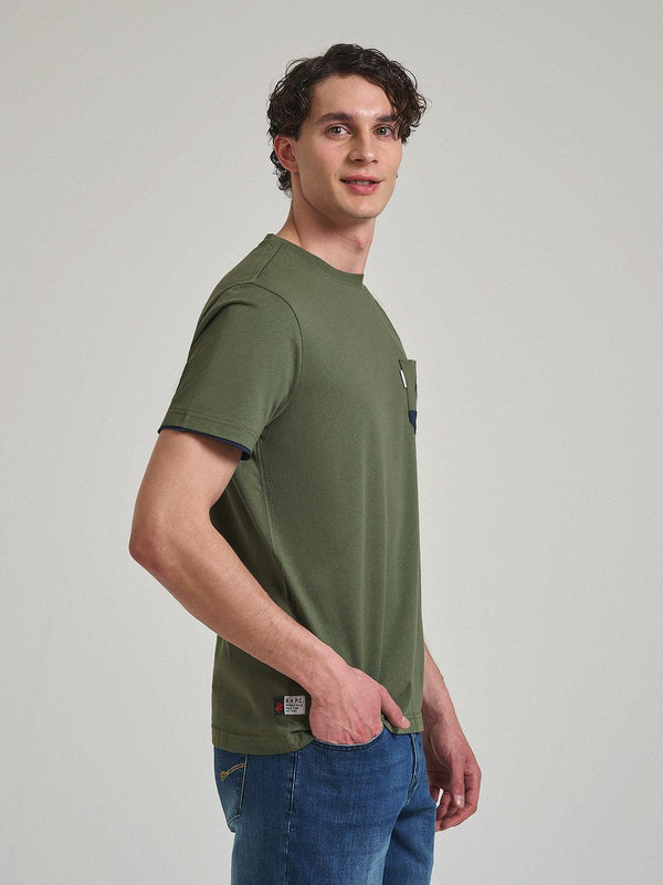 Beverly Hills Polo Club CONTRAST POCKET PATCH T-SHIRT ARMY GREEN