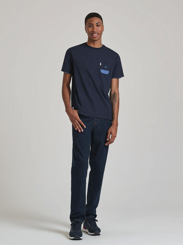Beverly Hills Polo Club CONTRAST POCKET PATCH T-SHIRT NAVY