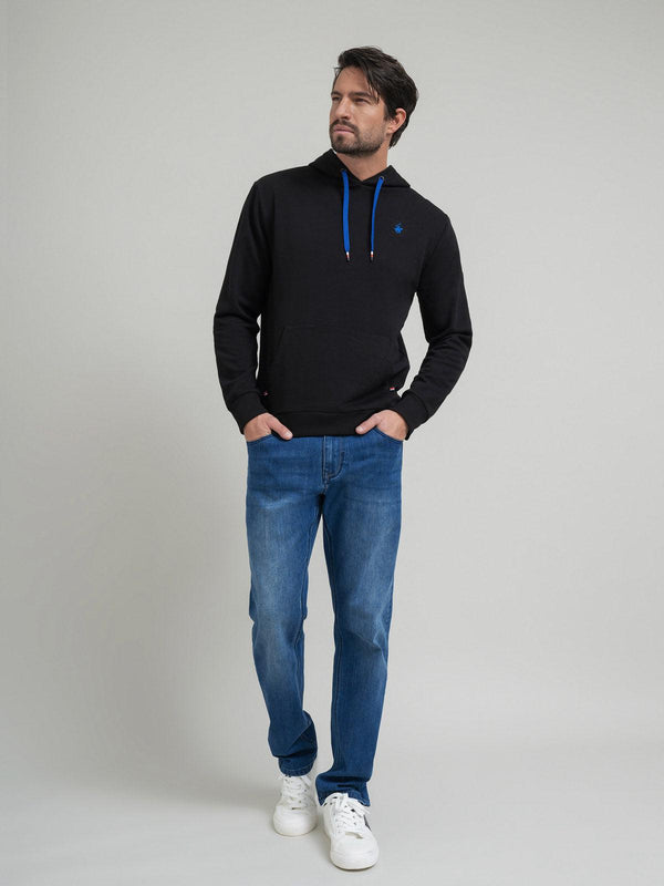 Beverly Hills Polo Club CONTRAST POLO PONY HOODIE BLACK