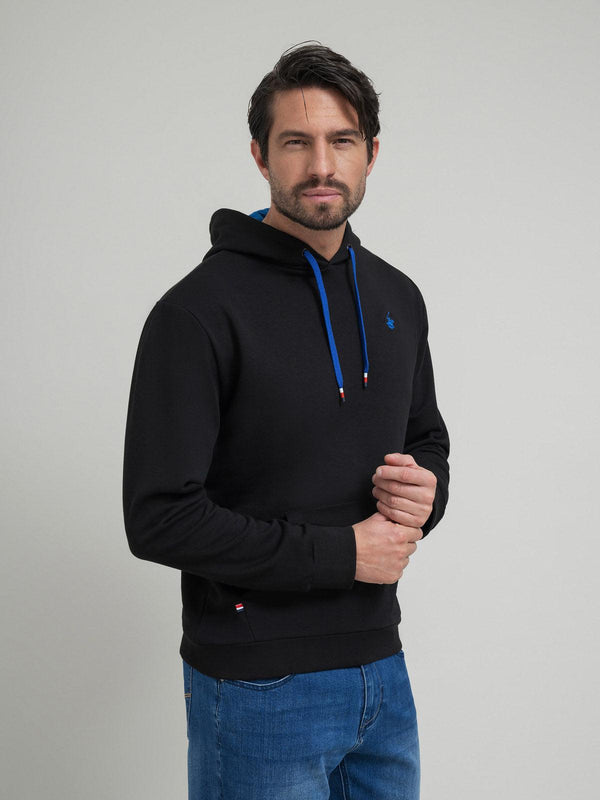 Beverly Hills Polo Club CONTRAST POLO PONY HOODIE BLACK