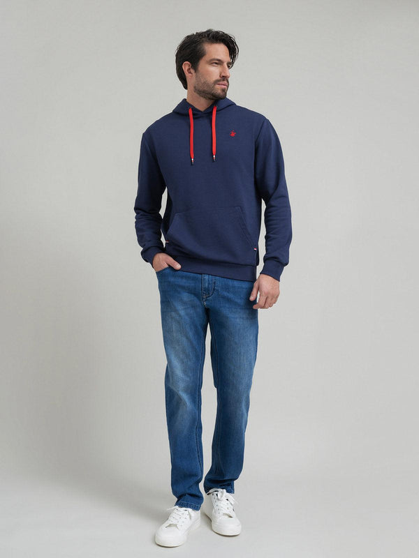 Beverly Hills Polo Club CONTRAST POLO PONY HOODIE NAVY