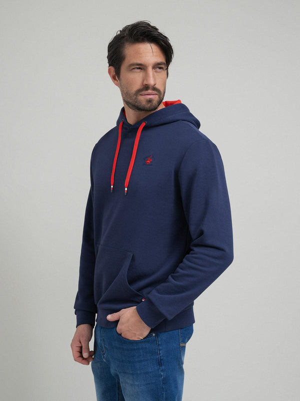 Beverly Hills Polo Club CONTRAST POLO PONY HOODIE NAVY