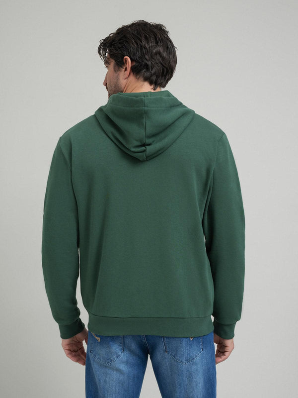 Beverly Hills Polo Club CONTRAST POLO PONY ZIP HOODIE WOOD GREEN