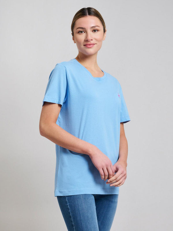 Beverly Hills Polo Club COTTON JERSEY CREWNECK T-SHIRT BREEZE BLUE