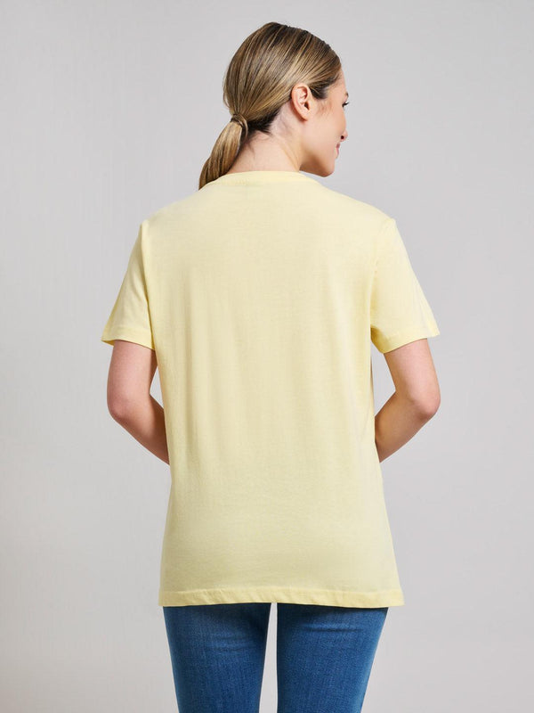 Beverly Hills Polo Club COTTON JERSEY CREWNECK T-SHIRT BROKEN YELLOW