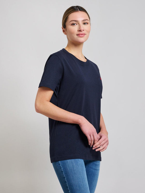 Beverly Hills Polo Club COTTON JERSEY CREWNECK T-SHIRT DARK NAVY