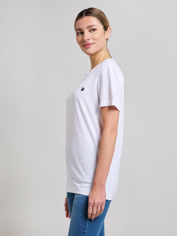 Beverly Hills Polo Club COTTON JERSEY CREWNECK T-SHIRT GHOST WHITE