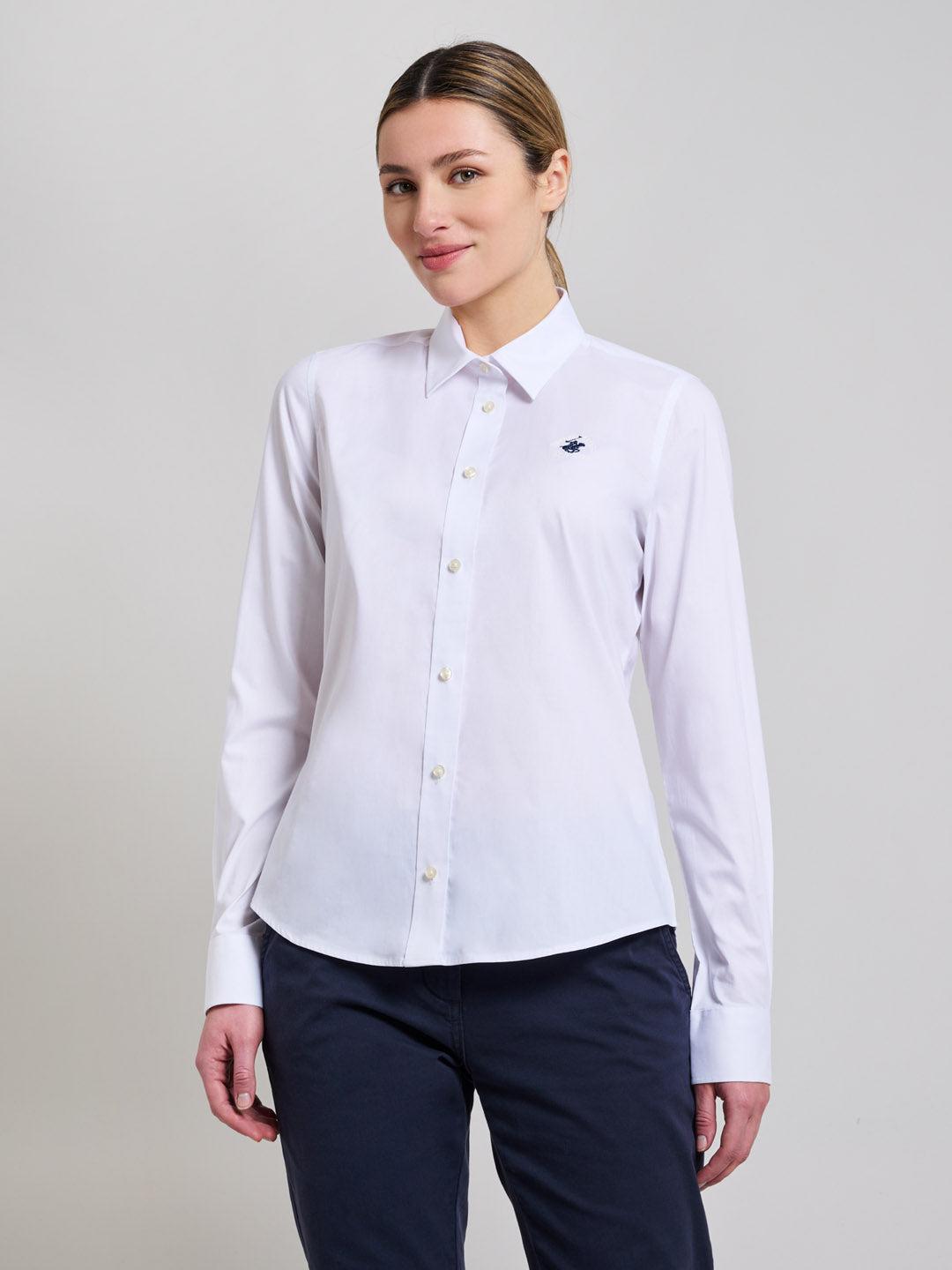 beverly hills polo club COTTON OXFORD SHIRT GHOST WHITE