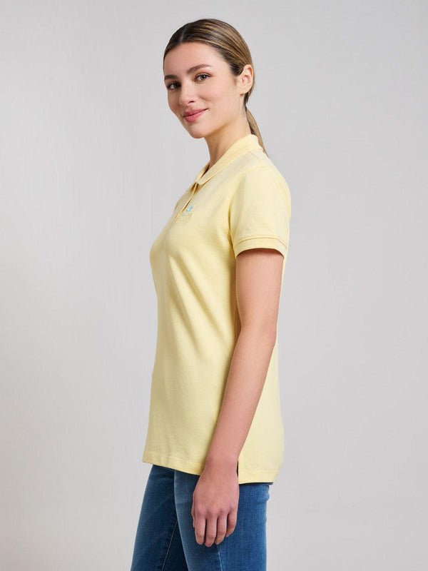 Beverly Hills Polo Club COTTON PIQUE POLO SHIRT BROKEN YELLOW