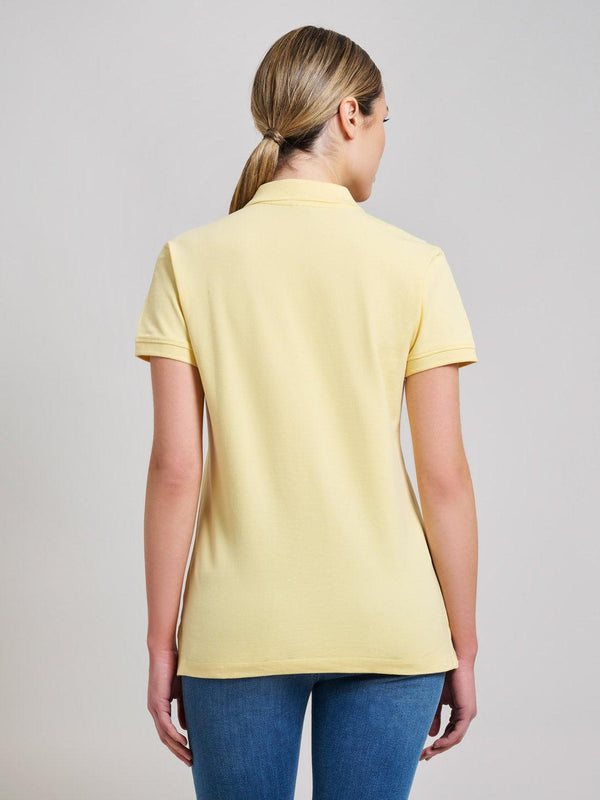 Beverly Hills Polo Club COTTON PIQUE POLO SHIRT BROKEN YELLOW