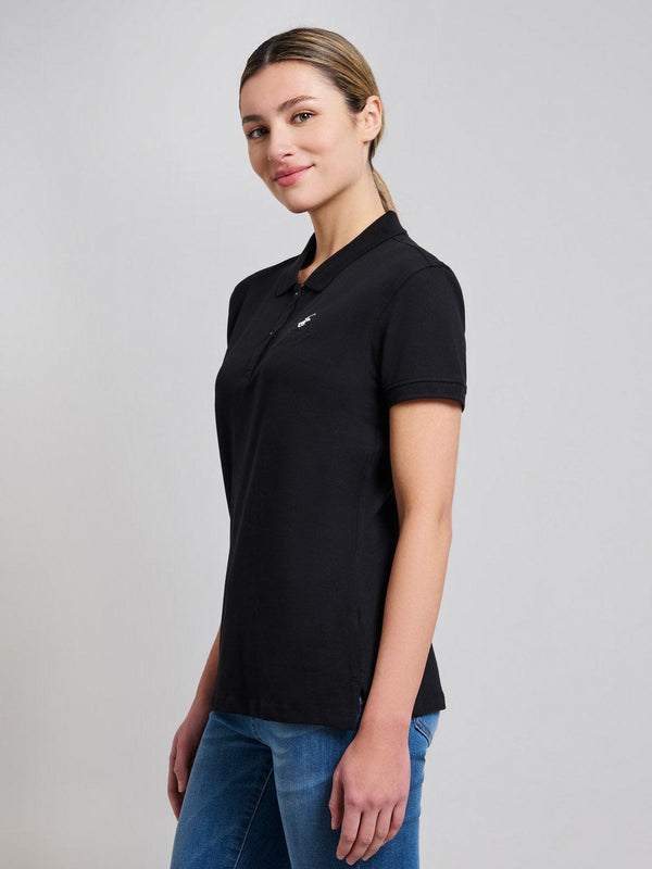 Beverly Hills Polo Club COTTON PIQUE POLO SHIRT CLUB BLACK