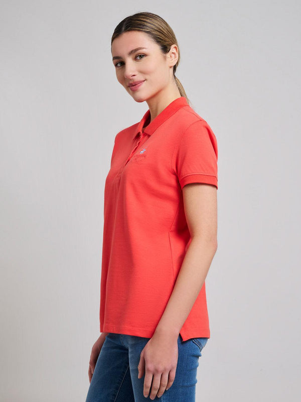 Beverly Hills Polo Club COTTON PIQUE POLO SHIRT SUNSHINE PEACH