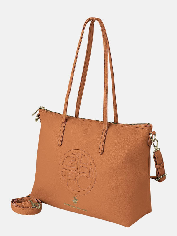 Beverly Hills Polo Club EMBOSSED BHPC TOTE BAG BROWN