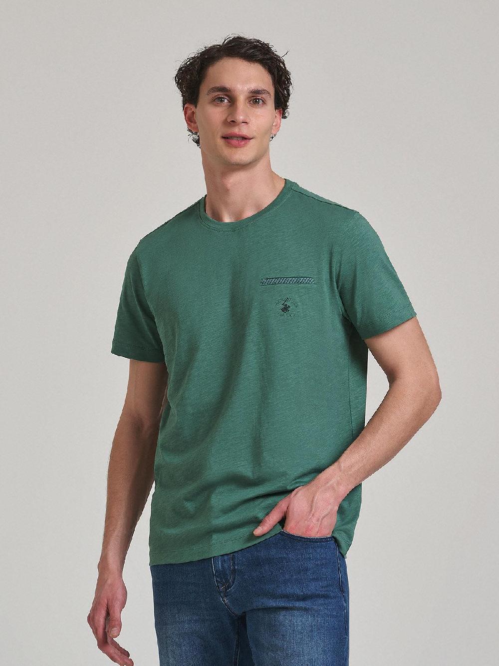 beverly hills polo club FALSE POCKET T-SHIRT WOODLAND GREEN