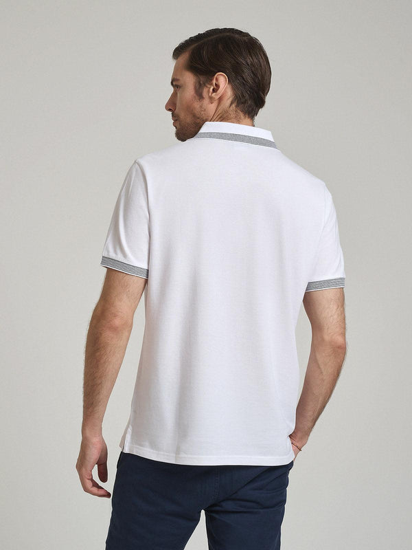 Beverly Hills Polo Club FINE TIPPED POLO SHIRT WHITE