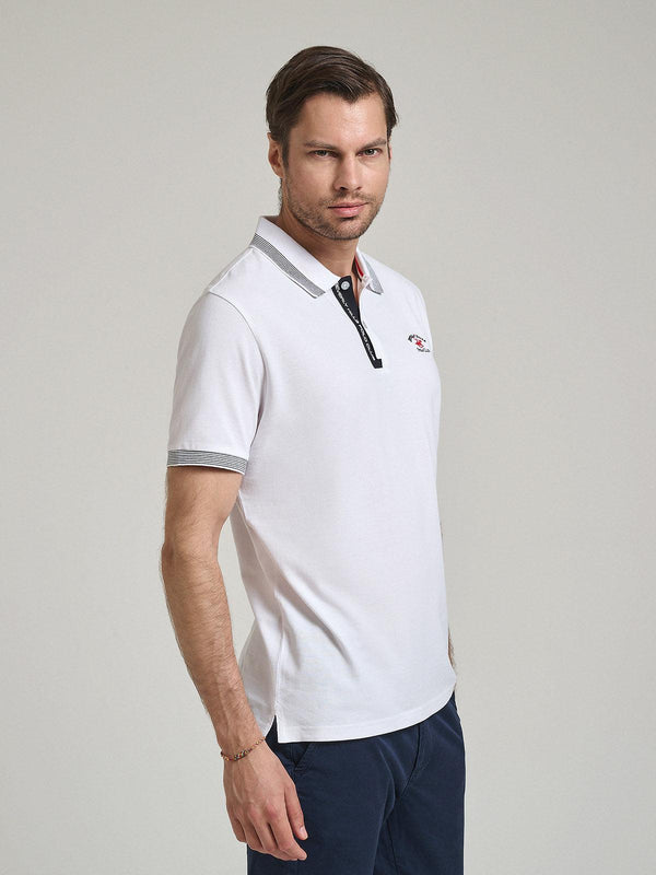 Beverly Hills Polo Club FINE TIPPED POLO SHIRT WHITE