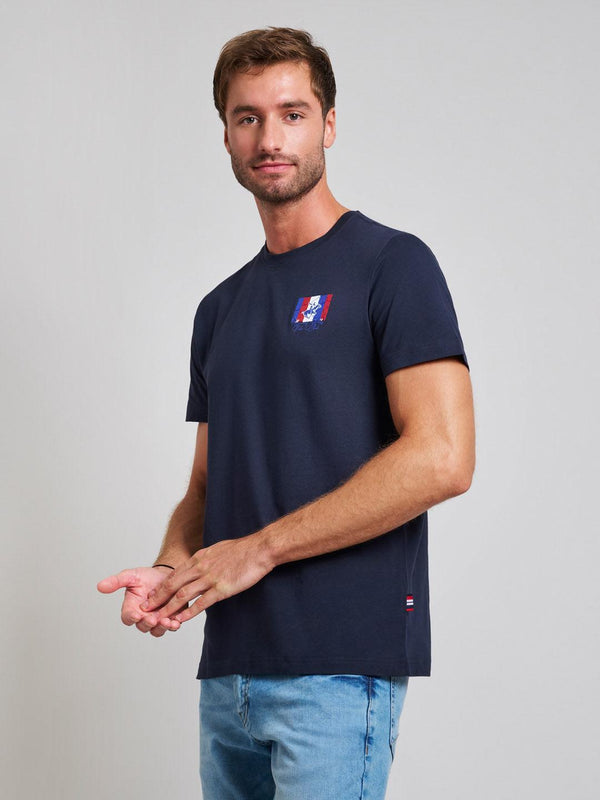 Beverly Hills Polo Club FLAG LOGO MODERN SLIM FIT T-SHIRT DARK NAVY