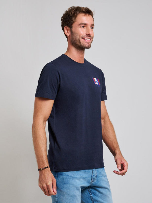 Beverly Hills Polo Club FLAG LOGO MODERN SLIM FIT T-SHIRT DARK NAVY