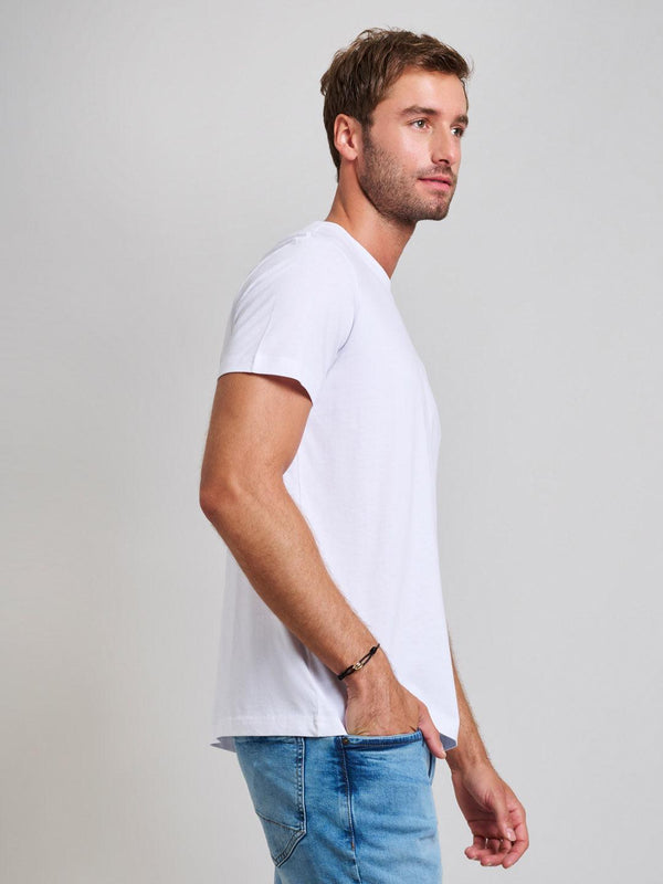 Beverly Hills Polo Club FLAG LOGO MODERN SLIM FIT T-SHIRT GHOST WHITE