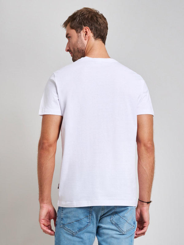 Beverly Hills Polo Club FLAG LOGO MODERN SLIM FIT T-SHIRT GHOST WHITE