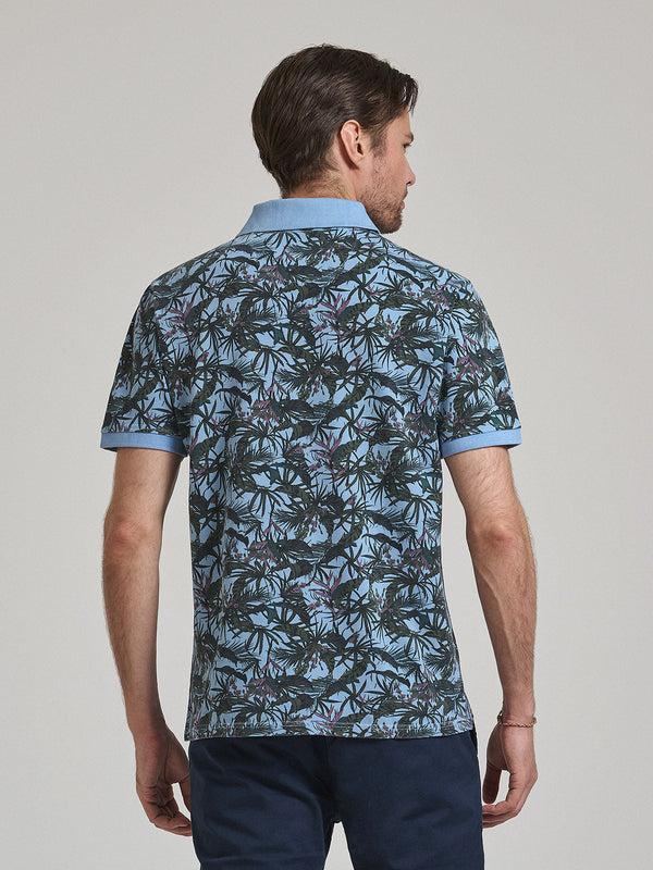 Beverly Hills Polo Club FLORAL PRINT POLO SHIRT BLUE SKY