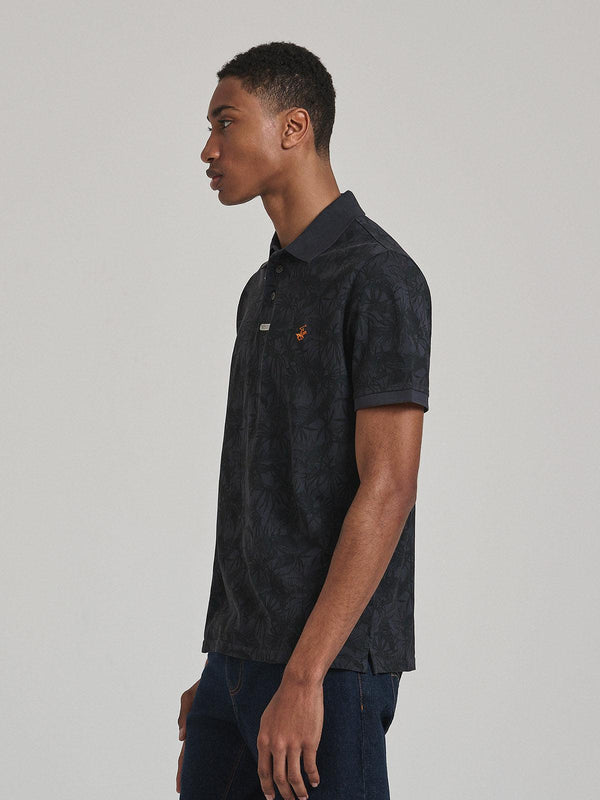 Beverly Hills Polo Club FLORAL PRINT POLO SHIRT NAVY