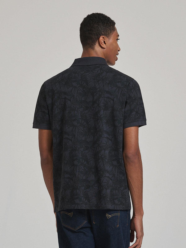 Beverly Hills Polo Club FLORAL PRINT POLO SHIRT NAVY