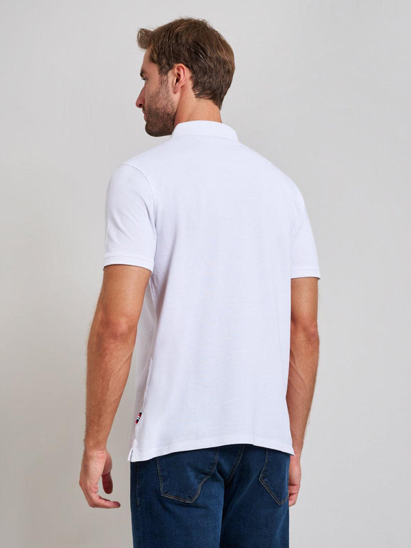 Beverly Hills Polo Club GARMENT DYED MODERN SLIM FIT POLO SHIRT GHOST WHITE