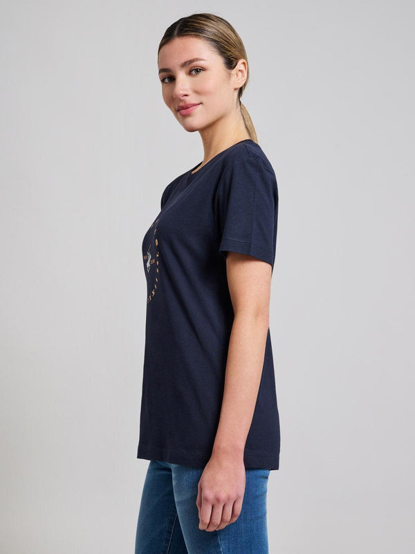 Beverly Hills Polo Club GOLDEN CIRCLE GRAPHIC T-SHIRT DARK NAVY