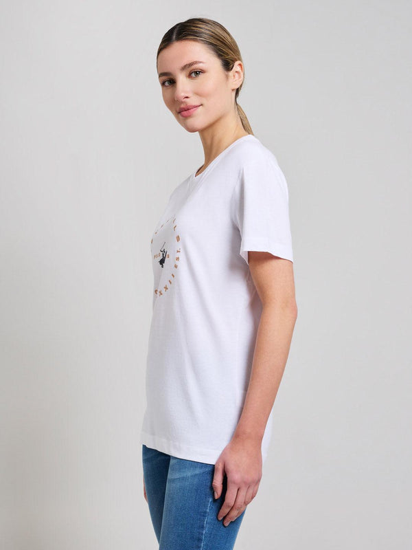 Beverly Hills Polo Club GOLDEN CIRCLE GRAPHIC T-SHIRT GHOST WHITE