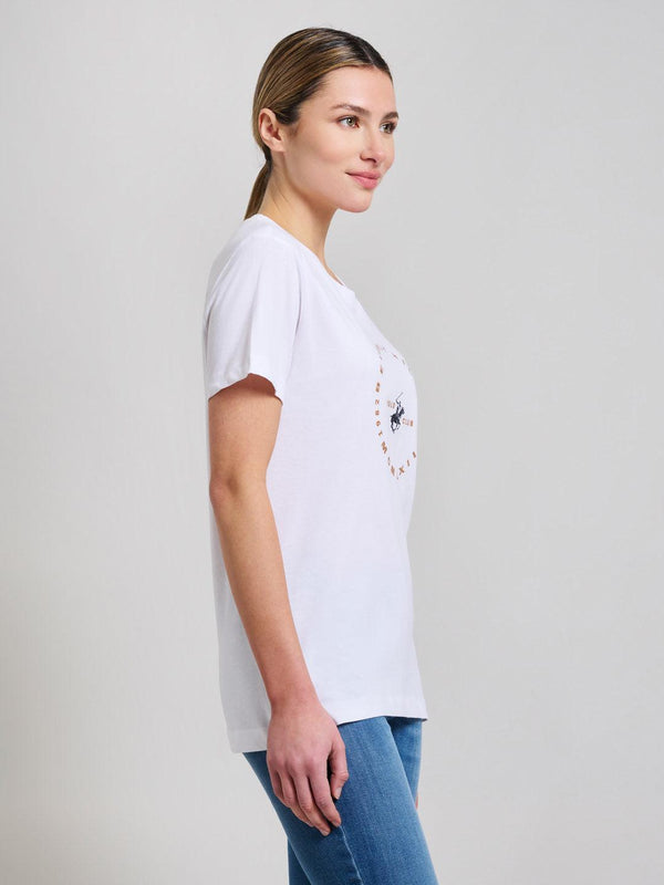 Beverly Hills Polo Club GOLDEN CIRCLE GRAPHIC T-SHIRT GHOST WHITE