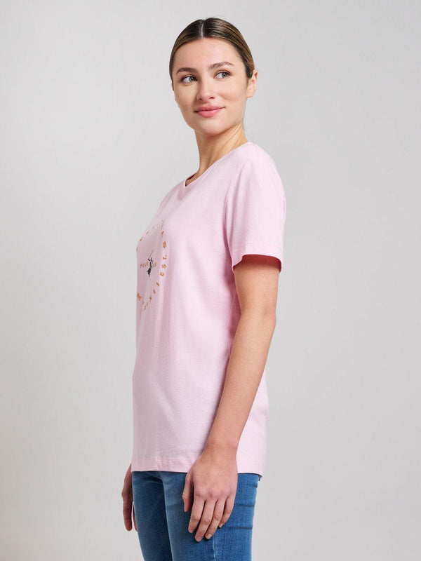 Beverly Hills Polo Club GOLDEN CIRCLE GRAPHIC T-SHIRT MISTY ROSE