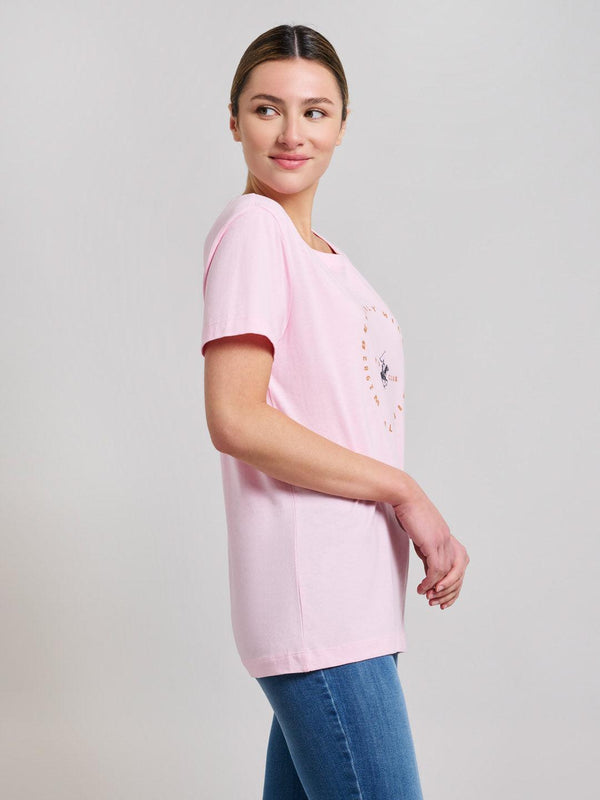 Beverly Hills Polo Club GOLDEN CIRCLE GRAPHIC T-SHIRT MISTY ROSE