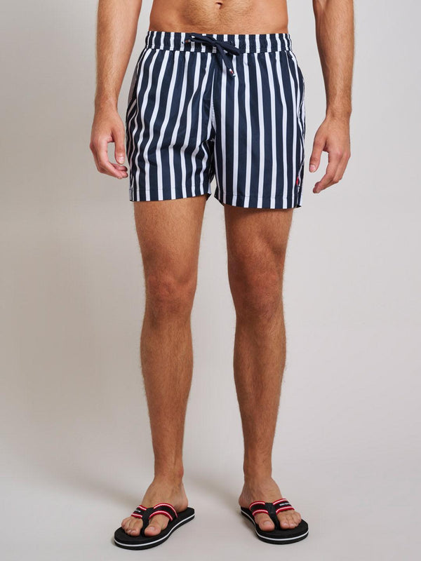 Beverly Hills Polo Club HEAVY STRIPE SWIM SHORTS DARK NAVY