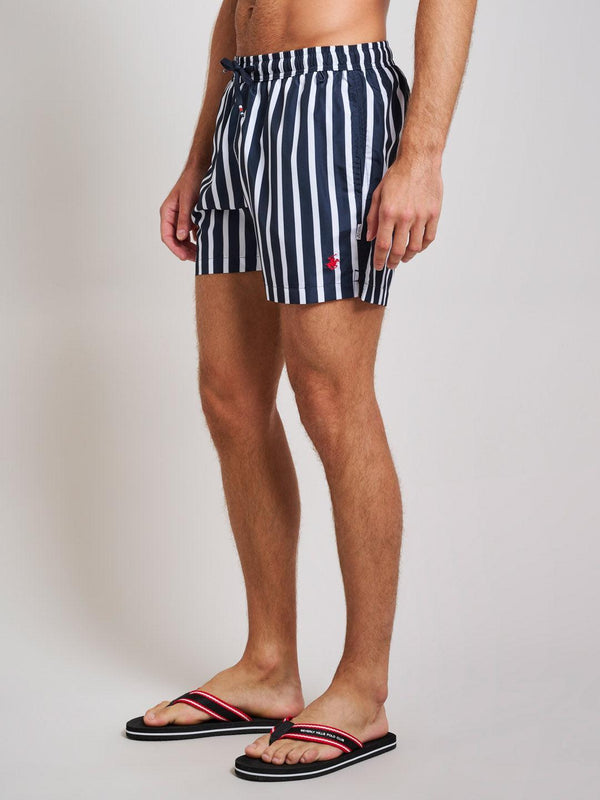 Beverly Hills Polo Club HEAVY STRIPE SWIM SHORTS DARK NAVY