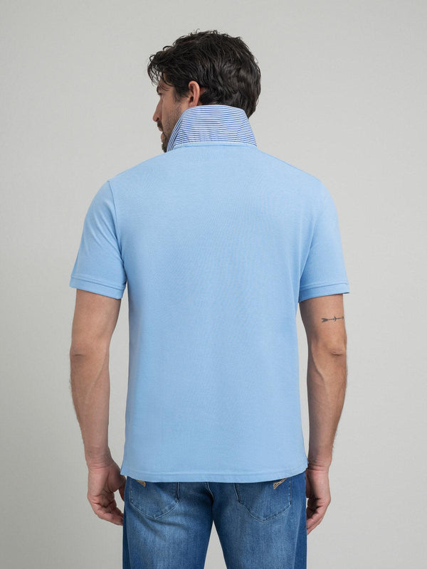 Beverly Hills Polo Club HIDDEN POCKET POLO SHIRT BLUE SKY