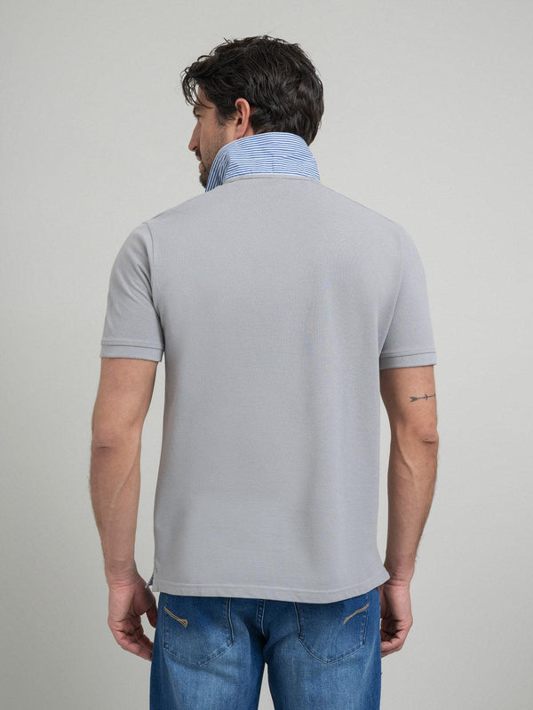Beverly Hills Polo Club HIDDEN POCKET POLO SHIRT GREY