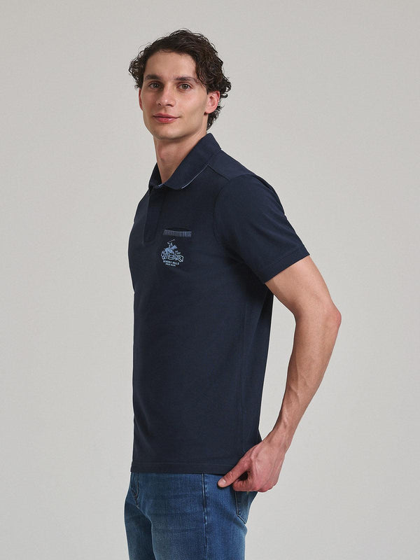 Beverly Hills Polo Club HIDDEN POCKET POLO SHIRT NAVY