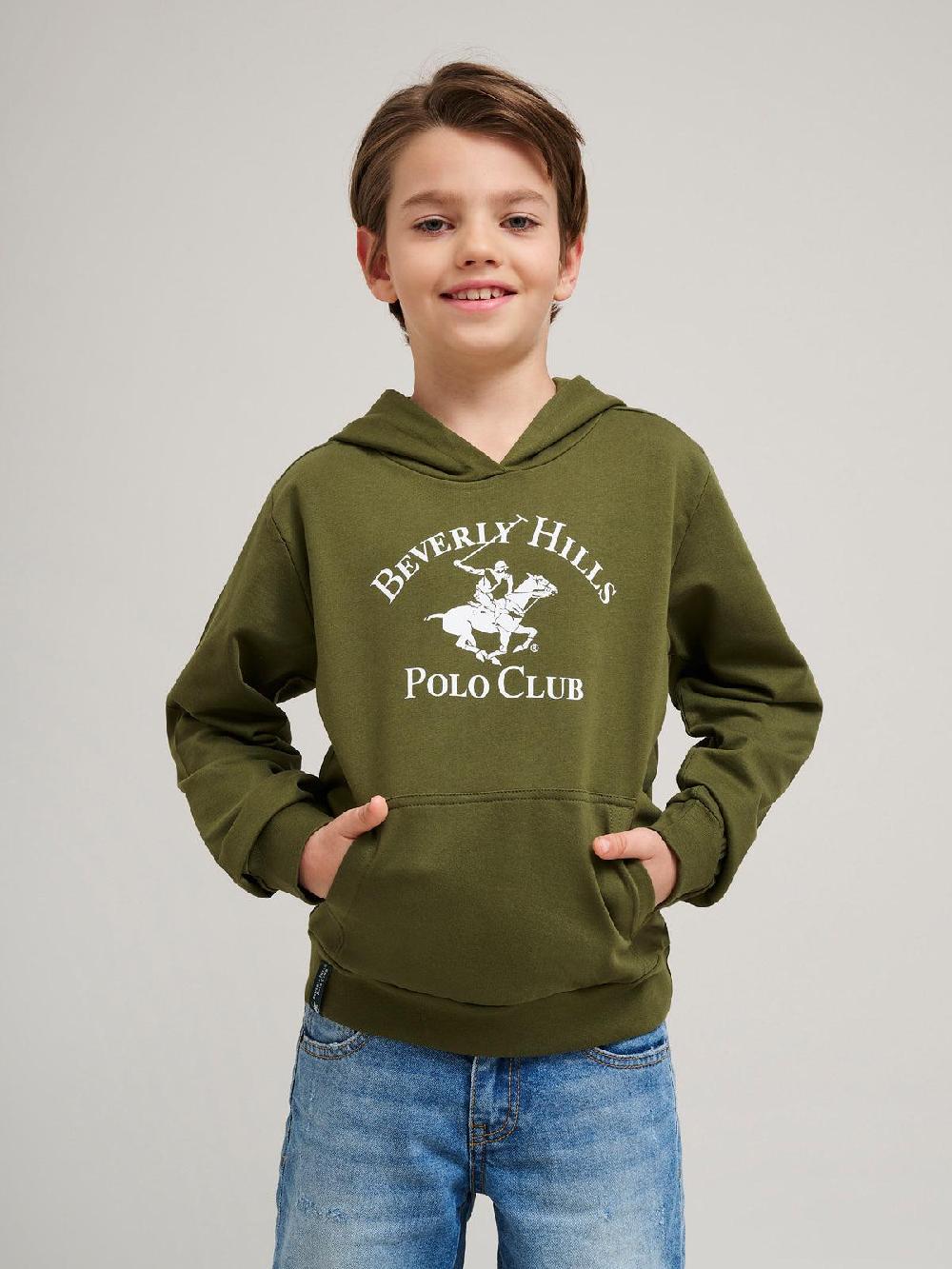 beverly hills polo club ICON POLO PONY HOODIE OLIVE