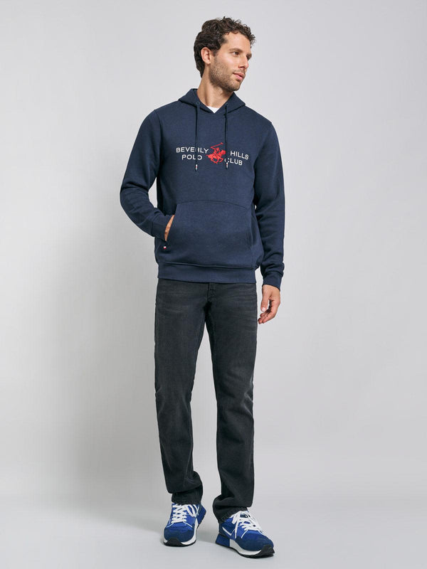 Beverly Hills Polo Club ICON PONY BLOCK LOGO HOODIE NAVY