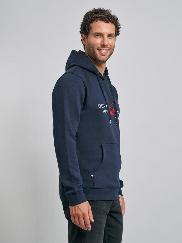 Beverly Hills Polo Club ICON PONY BLOCK LOGO HOODIE NAVY