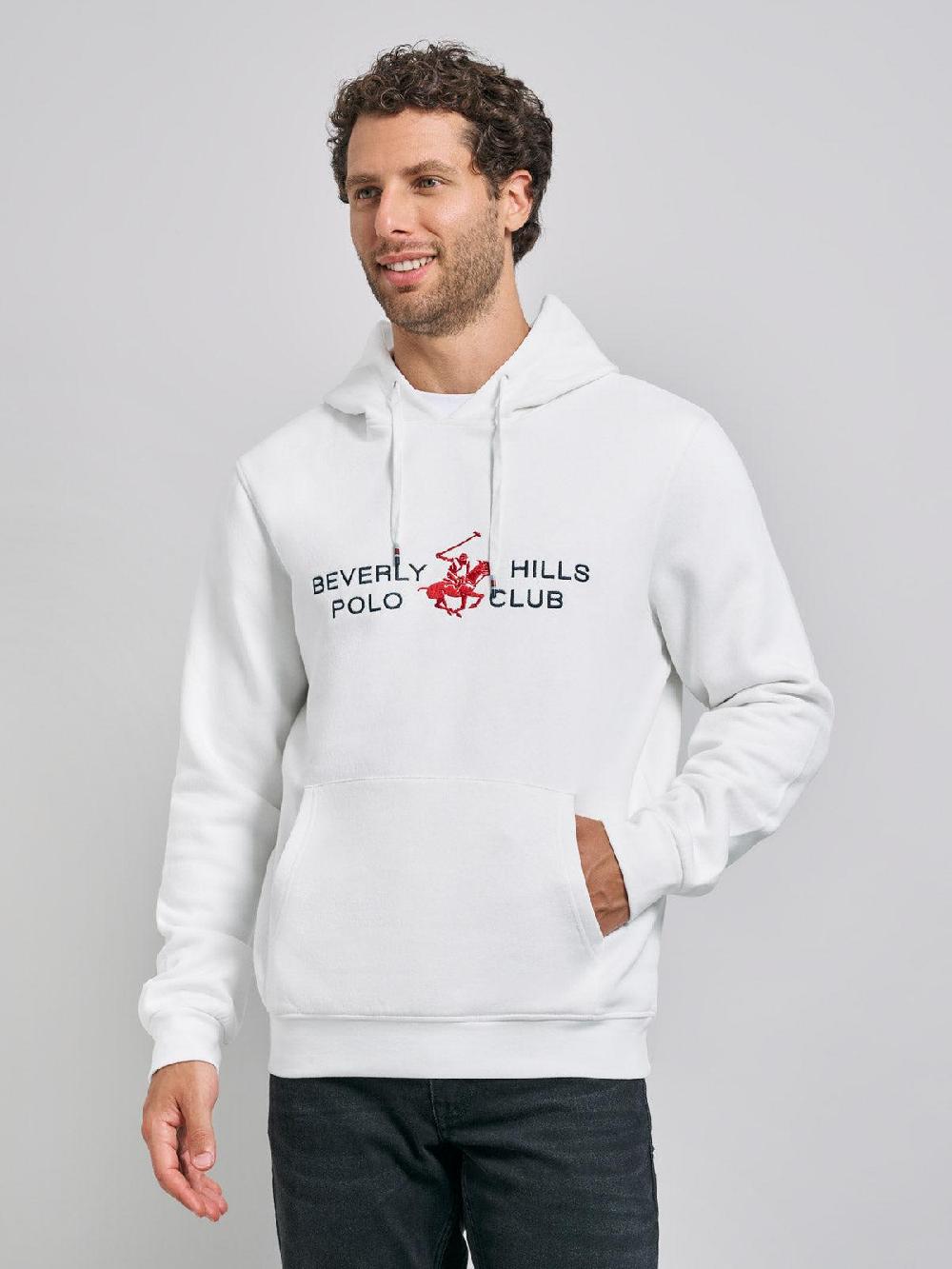 beverly hills polo club ICON PONY BLOCK LOGO HOODIE WINTER WHITE