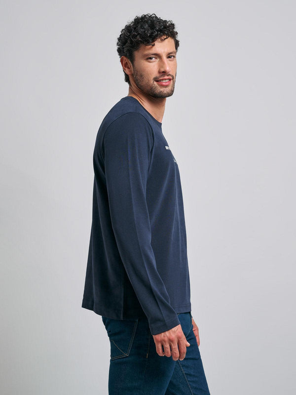 Beverly Hills Polo Club ICON PONY BLOCK LOGO LS T-SHIRT NAVY