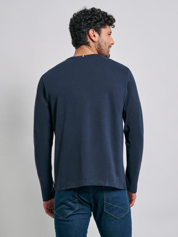 Beverly Hills Polo Club ICON PONY BLOCK LOGO LS T-SHIRT NAVY