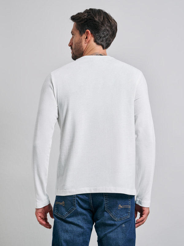 Beverly Hills Polo Club ICON PONY BLOCK LOGO LS T-SHIRT WINTER WHITE