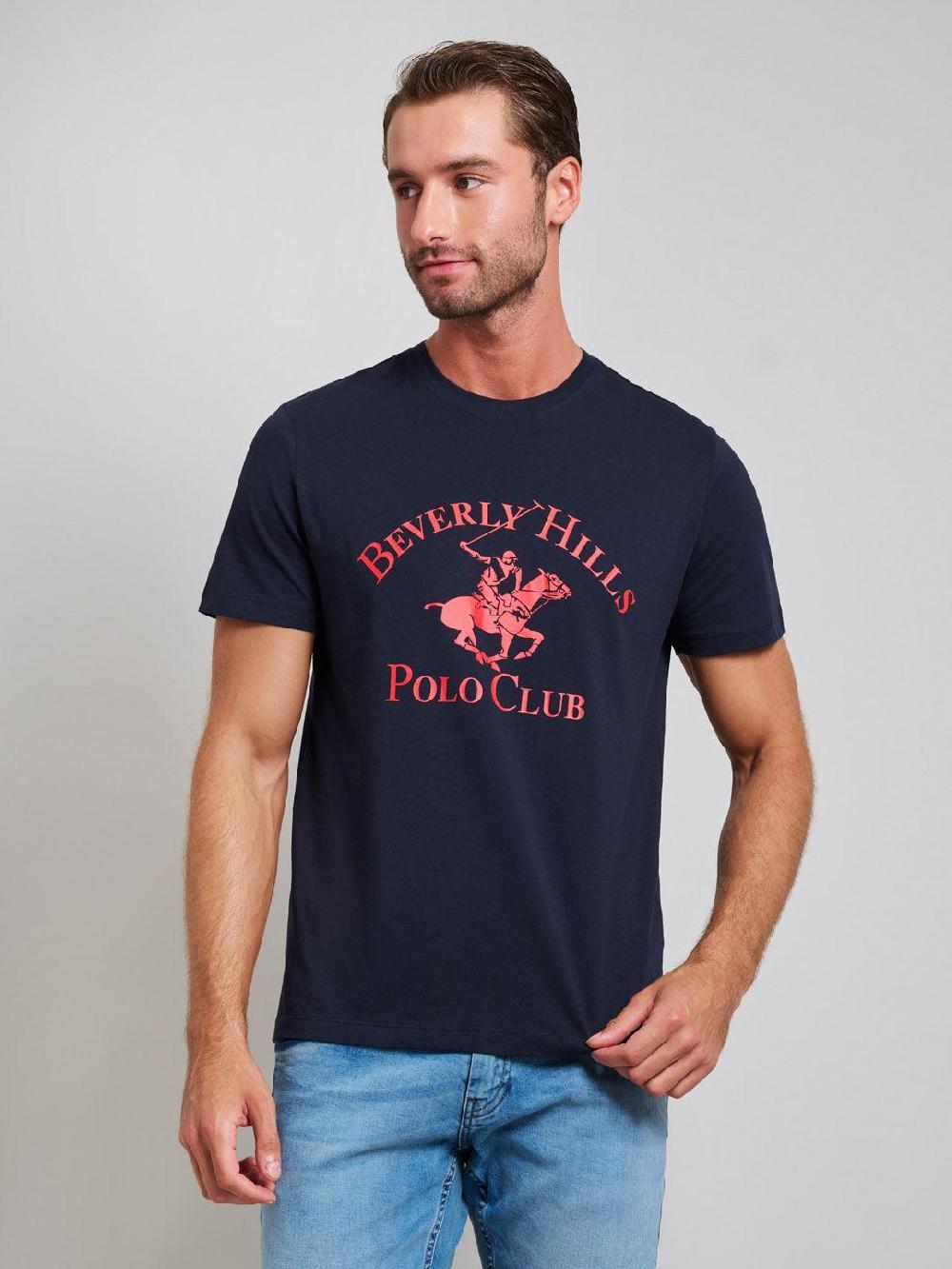 beverly hills polo club ICON PRINT MODERN SLIM FIT T-SHIRT DARK NAVY