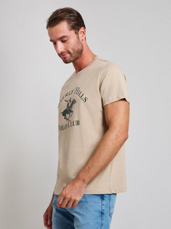 Beverly Hills Polo Club ICON PRINT MODERN SLIM FIT T-SHIRT DESERT SAND