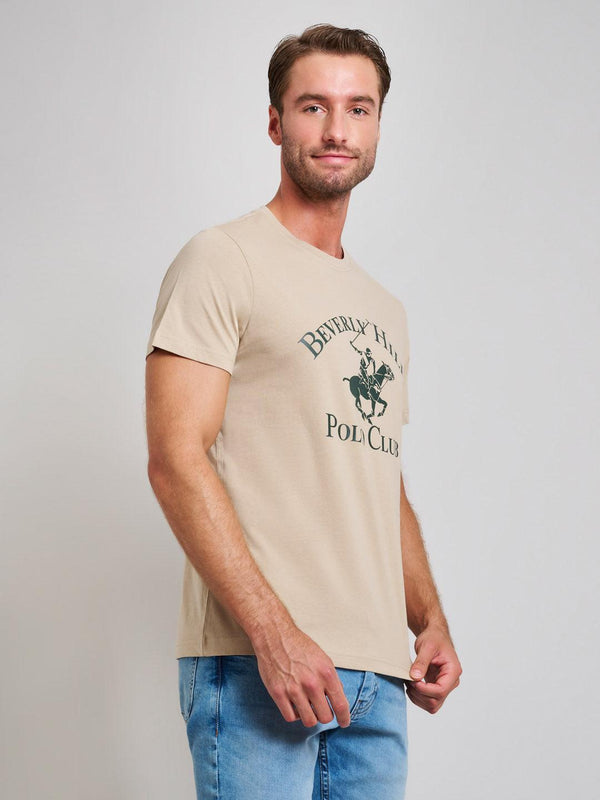 Beverly Hills Polo Club ICON PRINT MODERN SLIM FIT T-SHIRT DESERT SAND